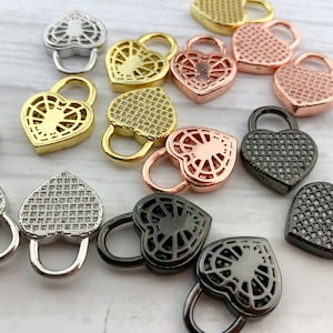 1 Stück Herz Schloss Charm - Herz Anhänger - Charm Armband Charm