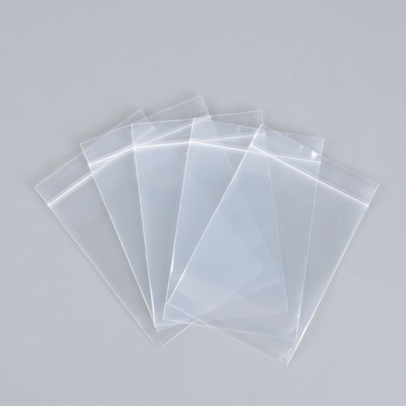 250pcs Wholesale Zipper Bags Rectangle Clear 6cm X 4cm Unilateral Thick  .06mm Zipper Tiny Small Jewelry Supply Resealable Plastic 