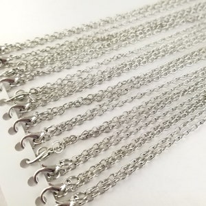 60pcs 18 inchBronze or Silver Necklace Chains Silver Chains Bulk Necklace Chains Wholesale Necklace Chains Gold Plated Necklace Chains Antique Silver