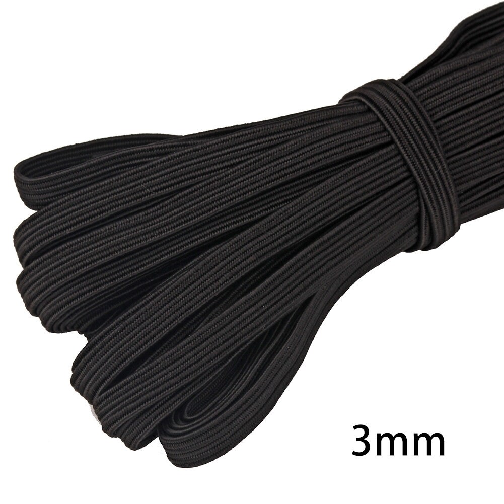 10 Yards 3mm Elastic Band - 1/8 inch Flat Elastic Tape - Stretch Cord - Sewing Supplies - DIY Face Masks Mouth