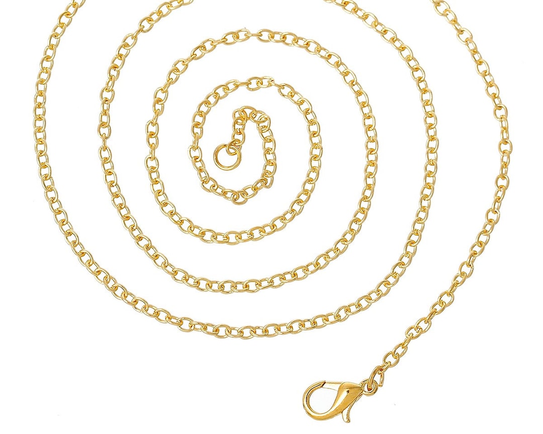 Chaîne à Maillons Ovales Plats En Plaqué Or 18 Carats Pour Fabrication De Bijoux - 5 M - 14 X 4,5 Mm