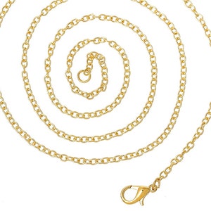 Gold Plated Necklace Chain: 18 Inch, 2x3mm, 12pcs Bulk Lot