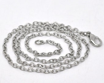 12pcs 18inch Antique Silver Chain Necklace Wholesale Necklaces Link Chain 3mm x 2mm - Bulk Lot Wholesale Silver Necklace Chain Findings