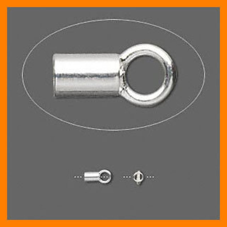 10pcs Silver Crimp Beads Loop Tube Bead End Tips Feather Etsy