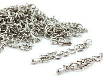 10pcs/50pcs Antique Silver Chain Extenders - Chain Extensions - 2inch Wholesale Extender Bulk Lot -2 inch Chain Extenders -Wholesale Finding