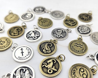 4pcs 3D Zodiac Sign Charms - Zodiac Pendants - Astrology- Horoscope