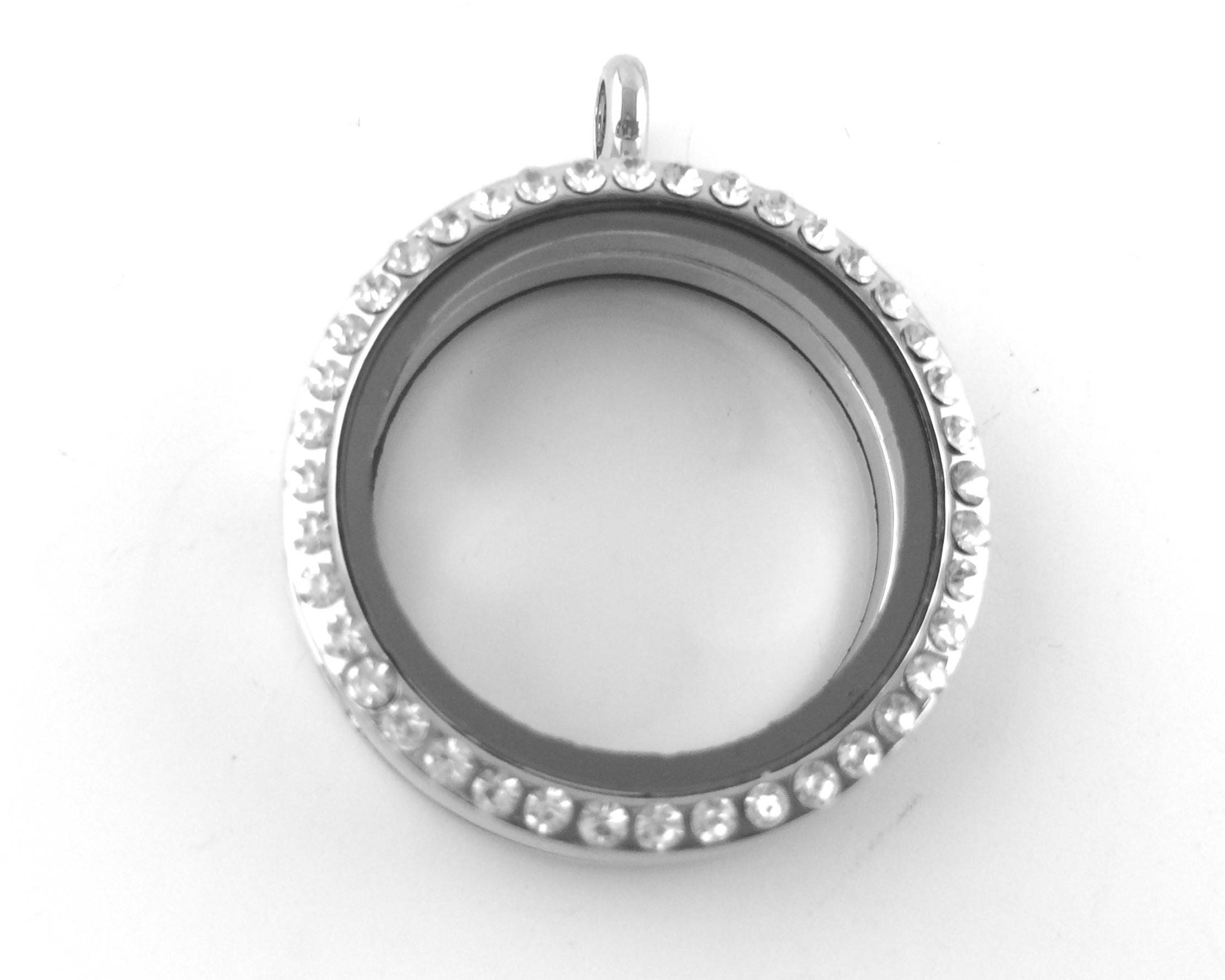 4pcs Silver Glass Floating Locket 