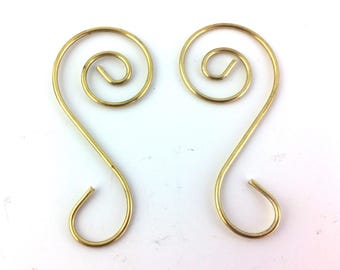 Gold Christmas Easter Micro Mini Ornament Hooks, Set of 10; Tiny Tree  Hooks, About 3/16 wide & 1/2 long; Style, Color, Wire Gauge May Vary