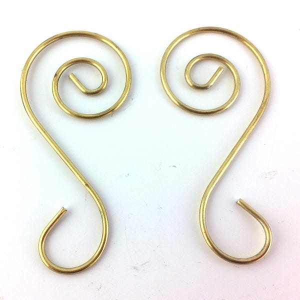 18pcs Gold Ornament Hooks - Spiral Ornament Hooks - S Shepherd Hook Hangers - Metal Decorative Scroll Wire Holiday Supply