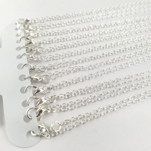 60pcs 18 inchBronze or Silver Necklace Chains Silver Chains Bulk Necklace Chains Wholesale Necklace Chains Gold Plated Necklace Chains image 7