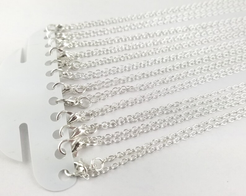 60pcs 18 inchBronze or Silver Necklace Chains Silver Chains Bulk Necklace Chains Wholesale Necklace Chains Gold Plated Necklace Chains image 7