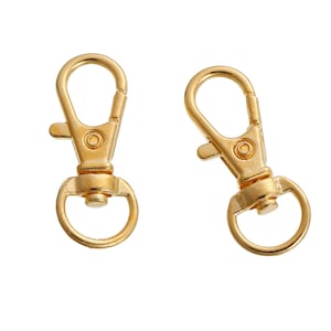 10pcs Gold Swivel Clasp - Wholesale Lobster Claw Key Chain Supplies - Purse Clip Findings - Key Ring Clasp Gold Swivel Clip
