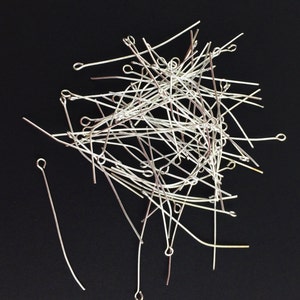 300 Silver Plated Eye Pins: 2-inch Jewelry Findings
