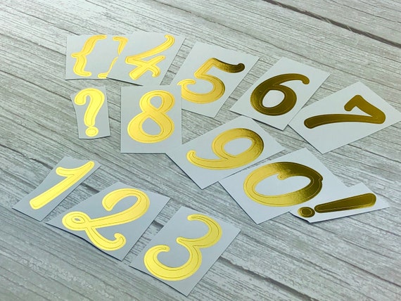 1pcs Gold Number Symbol Stickers Large Gold Foil Number Decal