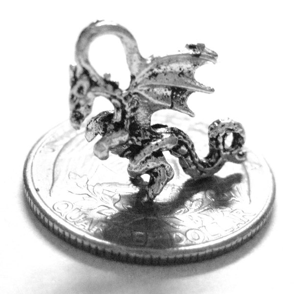 50pcs Wholesale Silver Dragon Charms - MoonLight Supplies 3D Dragon Pendants Fantasy Charms Dragon Beads Mystical Creatures