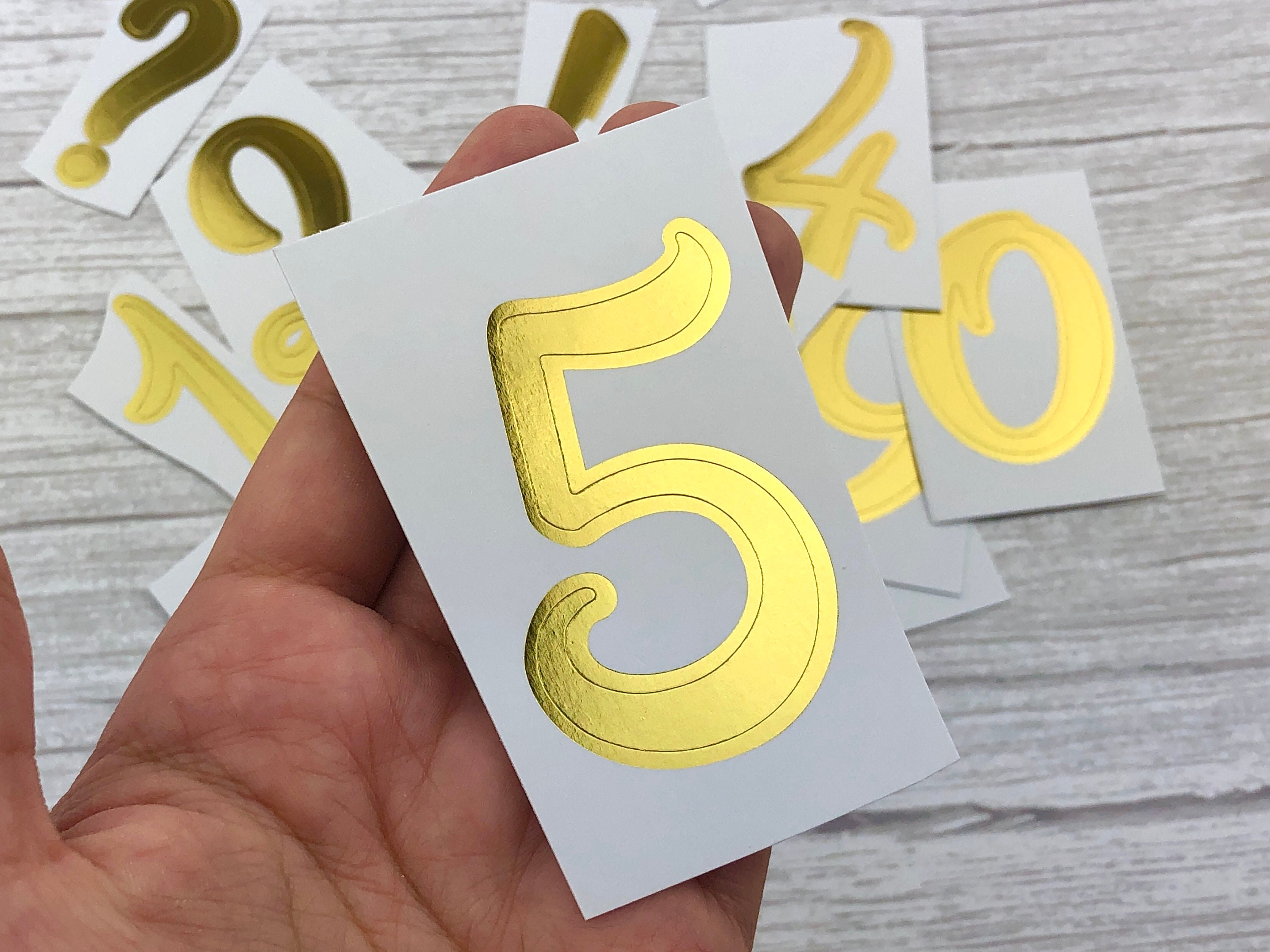 1pcs Gold Number Symbol Stickers Large Gold Foil Number Decal