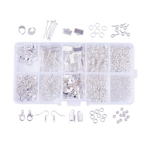 DIY Jewelry Making Starter Kit: Silver Findings, Jump Rings, Clasps