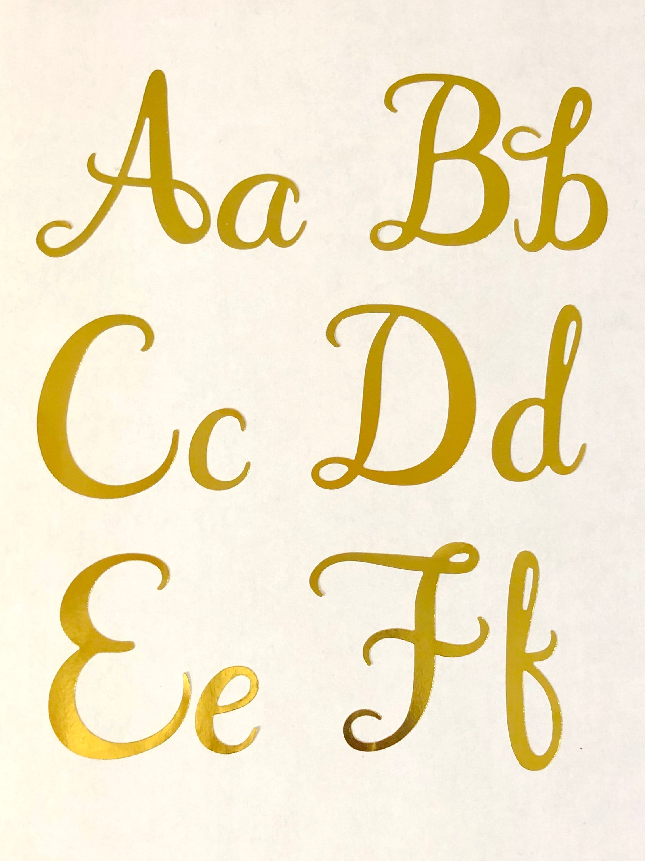 1pcs Gold Cursive Letter Stickers Gold Foil Calligraphy Etsy