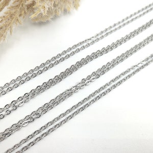 Stainless Steel Necklace Chain: Silver Cable Link, 24 Inch (1pcs)