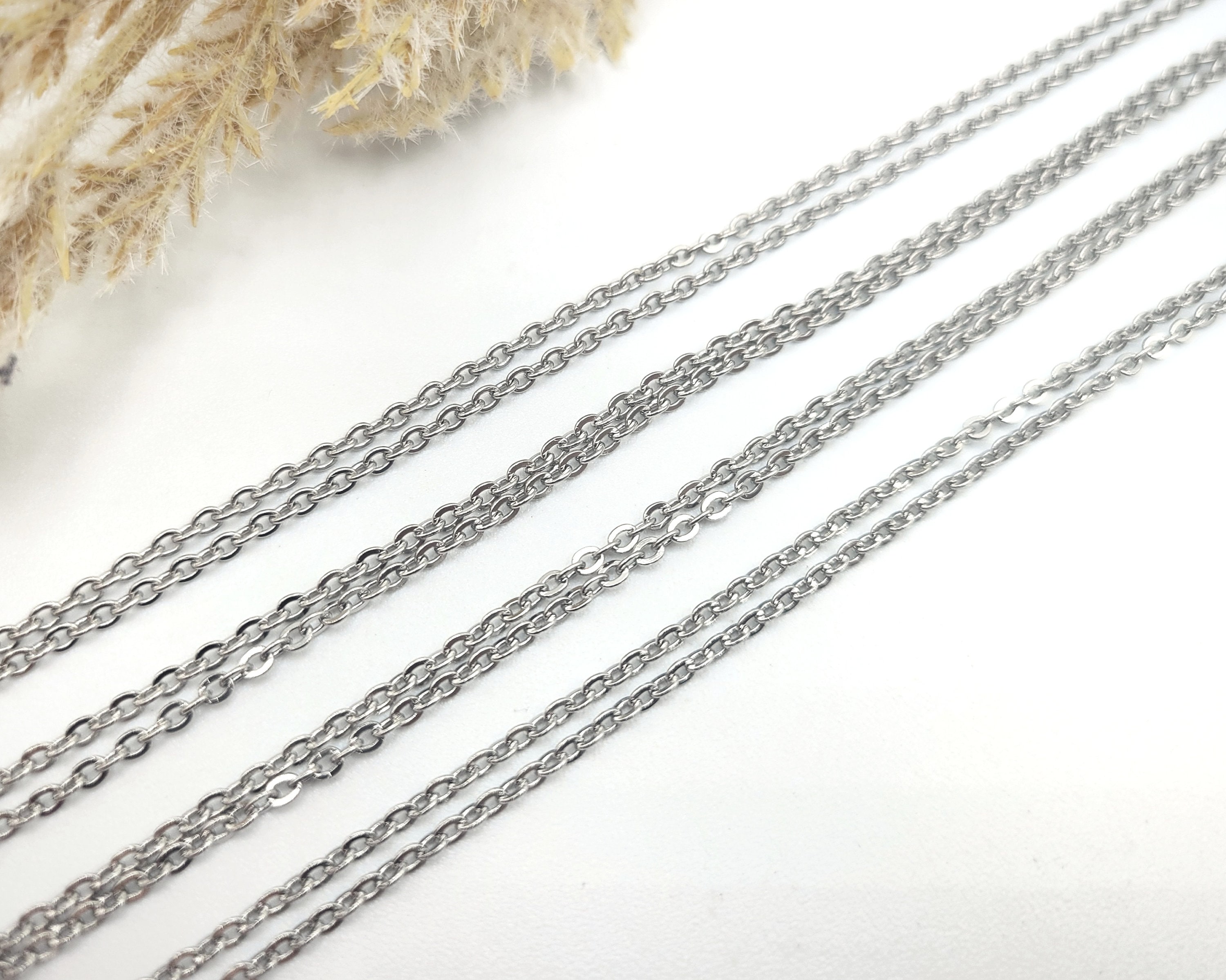 Collana catena rolo acciaio inox uomo 24 pollici 3 mm argento