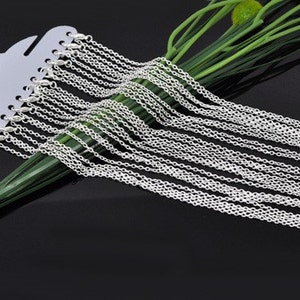 Silver Plated Necklace Chains 18 inch - 12pcs Lobster Clasp Jewelry Findings