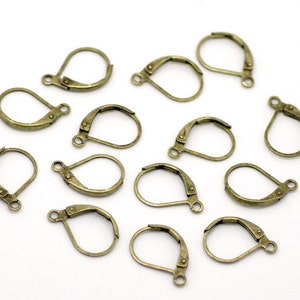 Antique Bronze Leverback Earring Hooks: Nickel-Free Ear Wires