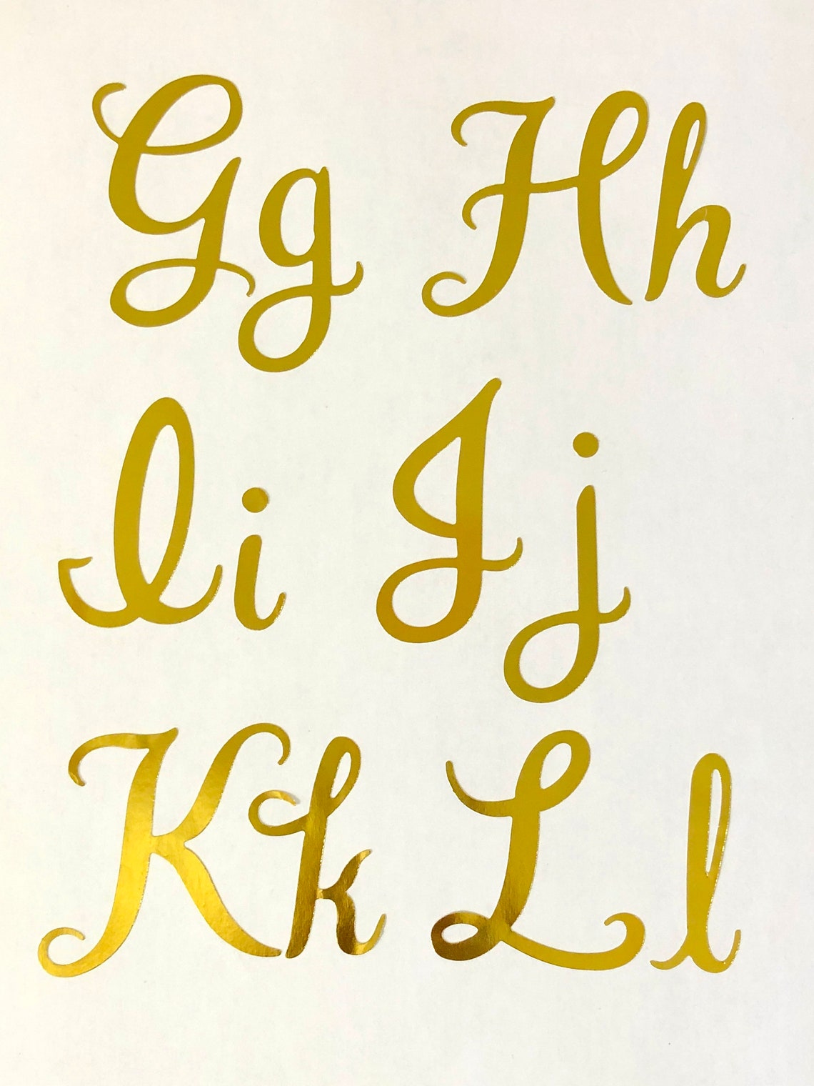 1pcs Gold Cursive Letter Stickers Gold Foil Calligraphy Etsy