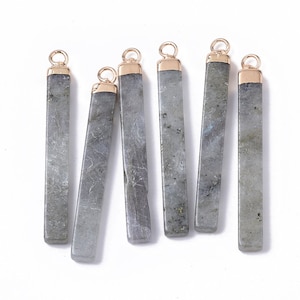 1pcs/4pcs Natural Labradorite Rectangle Pendants - Labradorite Bar Pendants - Gemstone Bars - Gemstone Pendants - Geometric Pendants