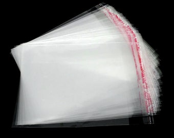 200 Clear Rectangle Self-Seal Bags: Jewelry Supply (12x9cm)