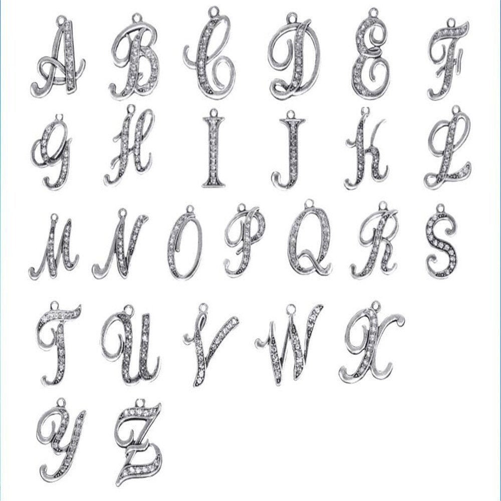 Large rhinestone on sale letter charms