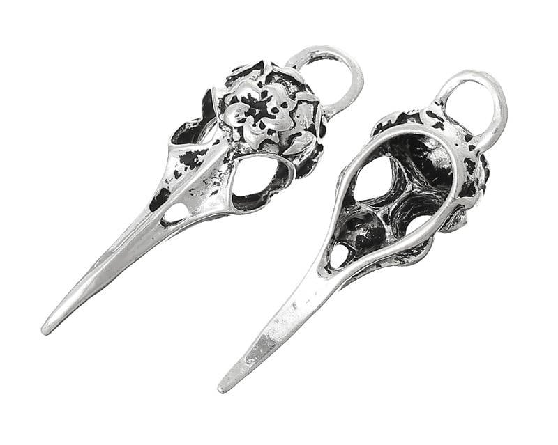 10pcs Mix Gothic Style Moon Skull Crow Charms for DIY Jewelry, Jewels Making, Earring Necklace Bracelet Keychain Pendants Accessories,Temu
