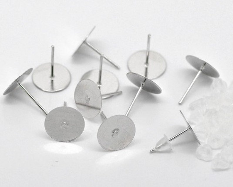 flat earring studs pad 10mm earrings stud 300pcs favorites