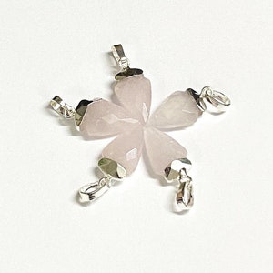 1pcs Natural Rose Quartz Arrowhead Pendants - Silver Pendant - Gemstone Pendant - Rose Quartz Pendant - Crystal Pendant
