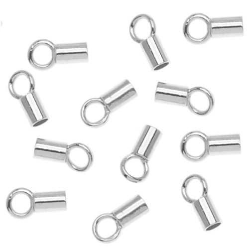 Sterling Silver Crimp Tube End Cap With Loop 0.7mm Chain Findings for  Handmade Pure Fine Jewelry Making Wholesale Bulk 