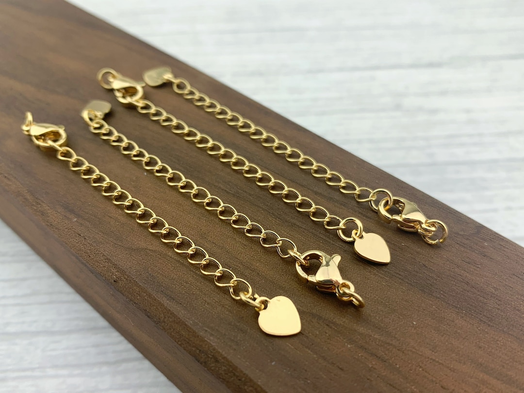 4pcs 18K Gold Necklace Extender Lobster Clasp Bracelet Extender