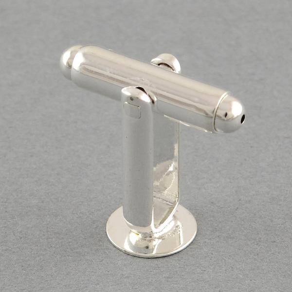 10pcs 12mm Wholesale Cufflink Blanks - Silver Cuff Link Base Glue Pad - Silver Plated Cufflink Findings Flat Pad Men Jewelry Supply