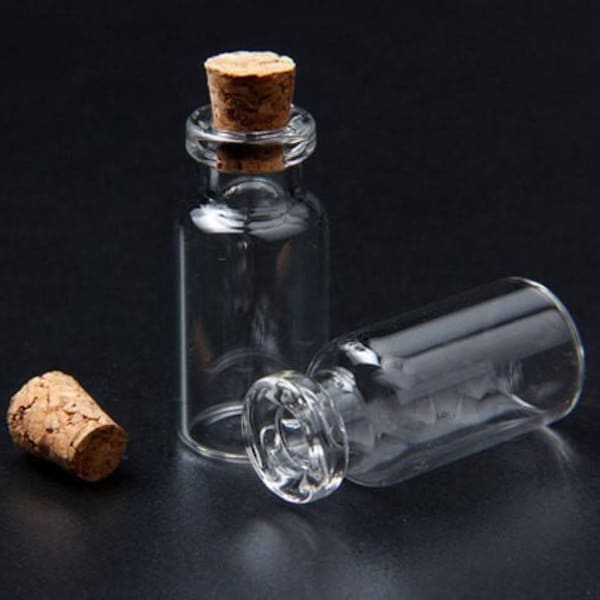 10 kleine glazen flessen met kurk: doe-het-zelf miniatuurterrariumvoorraad