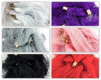 4pcs Wholesale DIY Jewelry Tassel Supplies - Large Long Gold Cap Soft Textile Cotton Fiber Fringe Boho Craft Gift For Her