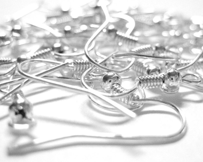 1800pcs Wholesale Hypoallergenic Ear Wires Nickel Free Earring Hooks Silver Earring Hooks Bulk Ball Coil Fish French S Ear Hooks image 2