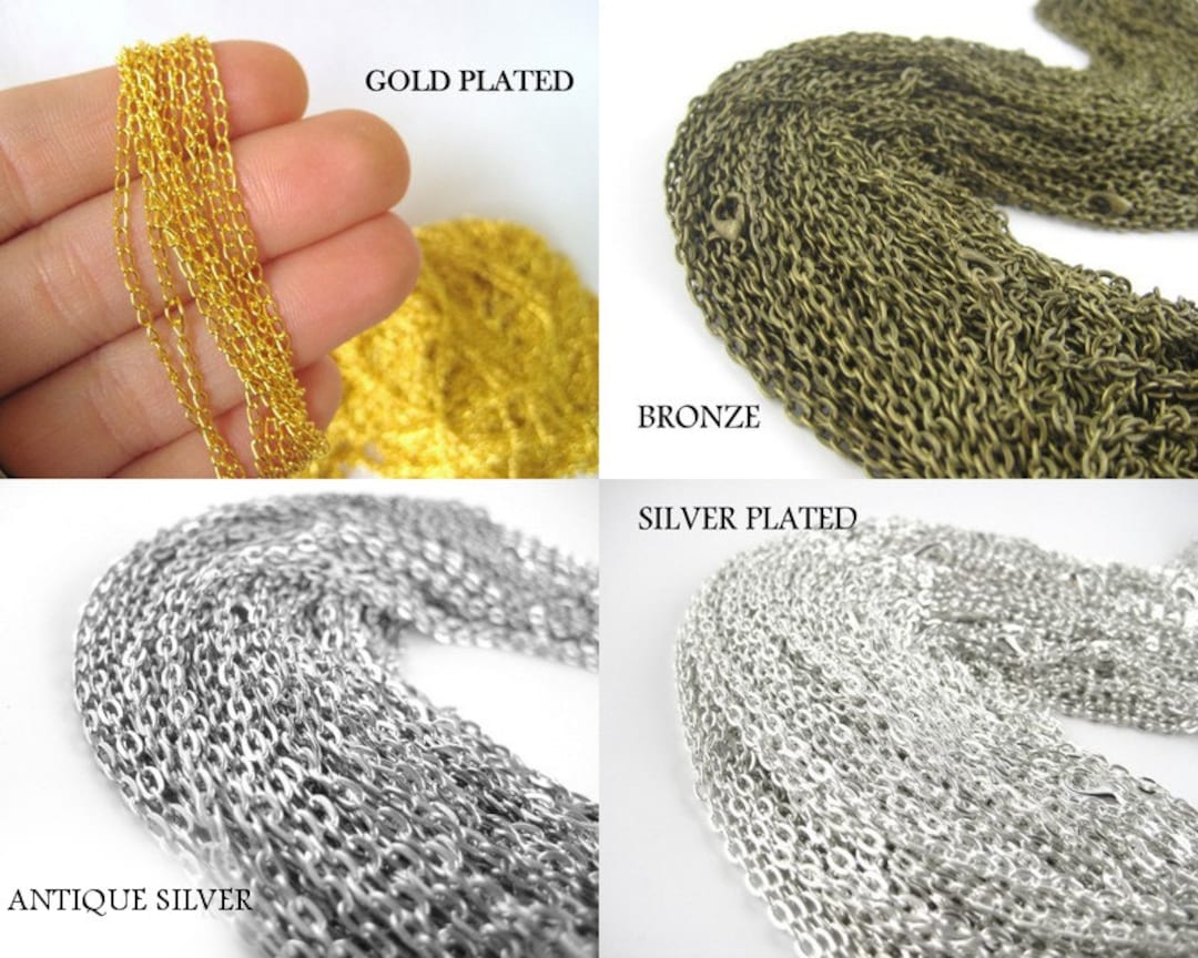 12pcs 24 Inch Bulk Necklace Chains Necklace Chain Lot Long Necklace Chains Wholesale Chain