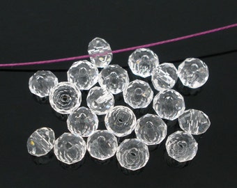 200pcs 4mm Wholesale Crystal Bead - Clear Crystal Rondelle Beads - Crystal Spacer Beads - Wholesale Bulk Lot Clear Faceted 4mm x 3mm