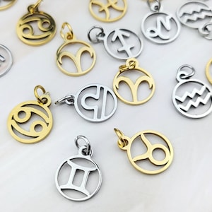 5pcs Zodiac Sign Charms - Zodiac Pendants - Astrology- Horoscope