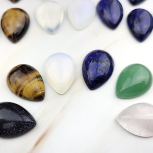 10pcs Teardrop Gemstone Cabochons - Loose Gemstone - Rose Quartz Cabochon - Polished Natural Gemstone