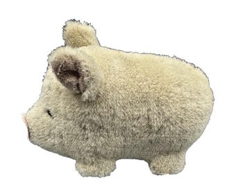 Dakin Pig 100% Wool Mini 4.75" Squeaker Works Tail Vintage 1981