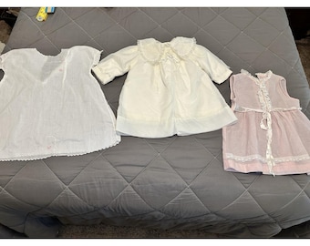 Lot Of Three Infant Girl Vintage Outfits Some 18 month, Baby Doll
