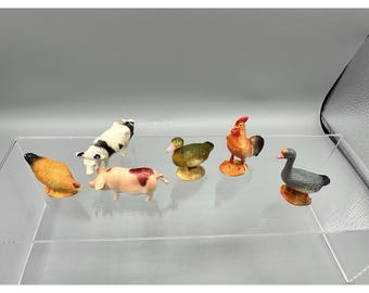 Vintage Plastic Farm Animals 3cm