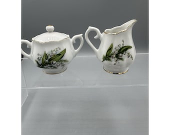 Vintage Hand Crafted Made In Japan Sugar And Creamer Set