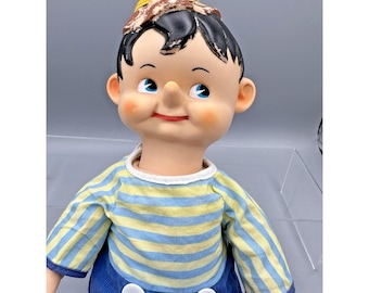 Knickerbocker  Kuddles 1965 Pinocchio Plush Rubber Head Face & Hands 14" Vintage