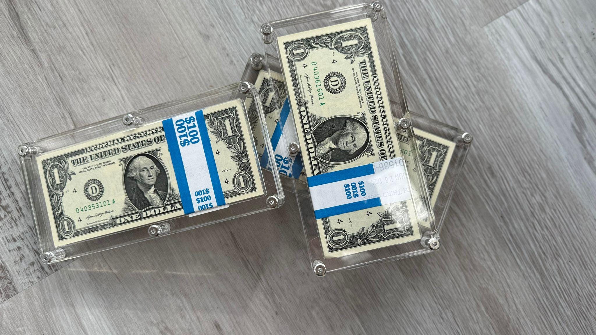 Acrylic 100 Pack Bank Note BEP Currency Display Dollar Case Frame Money ...
