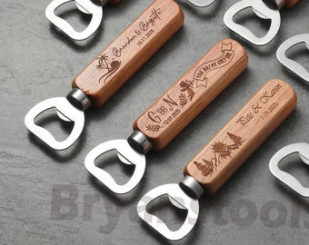 Unique Wood Bottle Opener, Custom Name Gift, Personalized Engraved Handle, Groomsman Gift, Father’s Day Gift, Beer Opener, Gift for dad